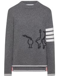 Thom Browne - Long-Sleeved Crewneck Jumper - Lyst