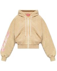 DIESEL - Elycy Cropped Zip-Up Hoodie - Lyst
