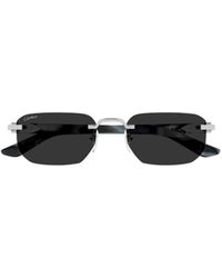 Cartier - Recangular Frame Sunglasses - Lyst