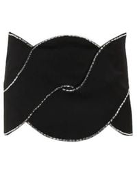 Area - Latticed Embellished Wool Miniskirt - Lyst