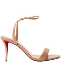 Christian Louboutin - Logo Heel Sandals - Lyst