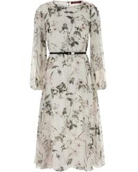 Max Mara - Studio Mstcampo Chiffon Belted Midi Dress - Lyst