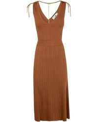 Elisabetta Franchi - Embellished Openwork Knitted Dress - Lyst