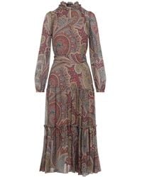 Etro - Long Dress With Paisley Print - Lyst