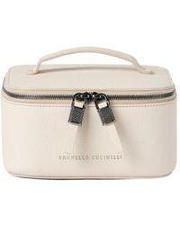 Brunello Cucinelli - Grained Leather Jewelry Box With Shiny Zipper Pull - Lyst