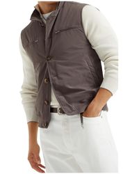 Brunello Cucinelli - Button-Up Vest - Lyst