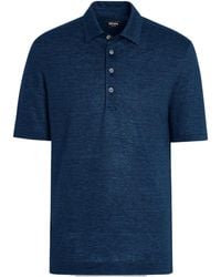 ZEGNA - Oasi Lino Short-Sleeved Polo Shirt - Lyst