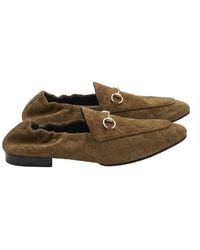Gucci - Embossed Horsebit Flat Shoes - Lyst