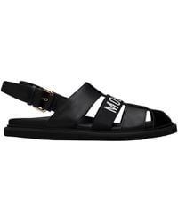 Moschino - Open-Toe Flat Sandals - Lyst