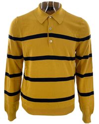 dunhill - Striped Long-Sleeved Polo Shirt - Lyst
