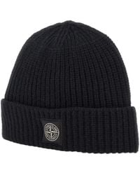 Stone Island - Logo-Patch Beanie Hat - Lyst