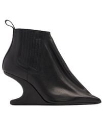 Rick Owens - 80Mm Ankle Taco Leather Ankle Boots - Lyst