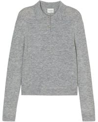 Closed - Ribbed-Knit Long-Sleeve Polo Shirt - Lyst