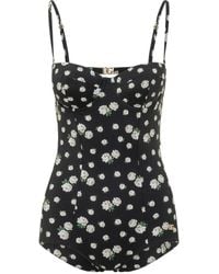 Dolce & Gabbana - Floral Printed One-Piece Swimsuit - Lyst