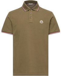 Moncler - Tricolor-Trimmed Cotton Piquet Polo Shirt - Lyst