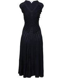 Alaïa - Alaïa V-Neck Pleated Sleeveless Dress - Lyst