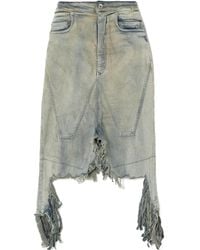 Rick Owens - Vintage-Effect Denim Skirt - Lyst