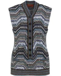 Missoni - Zigzag Buttoned Knitted Jacket - Lyst