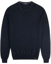 Fay - Elbow-Patch Crewneck Jumper - Lyst