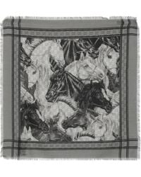 Gucci - Gg Supreme Horse-Print Scarf - Lyst
