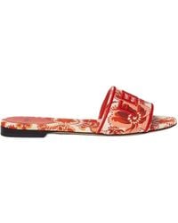 Fendi - Sunshine Coral Bandana Printed Slides - Lyst