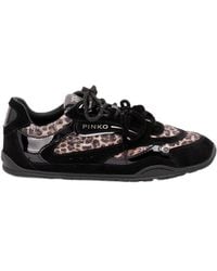 Pinko - Yulia 01 Leopard-Print Panelled Sneakers - Lyst