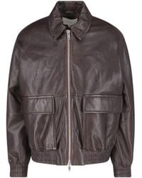 Studio Nicholson - Piston Leather Zip-Up Jacket - Lyst
