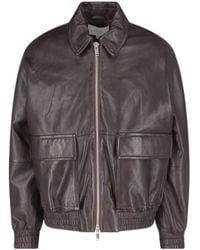 Studio Nicholson - Piston Leather Zip-Up Jacket - Lyst