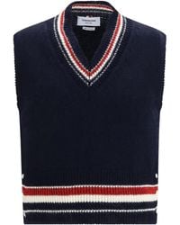 Thom Browne - Hector V-Neck Knitted Vest - Lyst