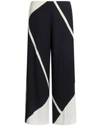 Alberta Ferretti - Viscose Twill Trousers With Graphic Print - Lyst