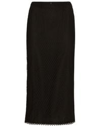 Dolce & Gabbana - Mesh Calf-Length Pencil Skirt - Lyst