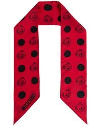 Moschino - Polka Dot Teddy Motif Scarf - Lyst
