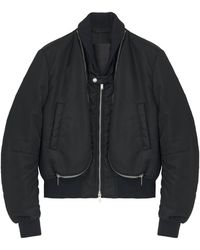 McQueen - Zip Detail Cropped Bomber Jacket - Lyst