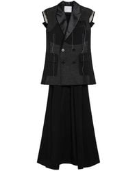 Sacai - Double-Breasted Layered Waistcoat - Lyst