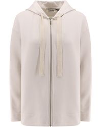 Max Mara - Doria Zip-Up Drawstring Hoodie - Lyst
