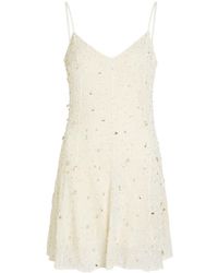 STAUD - Emily Embellished Mesh Mini Dress - Lyst