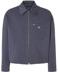 Fendi - Ff Logo Plaque Zip-Up Blouson - Lyst