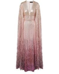 Jenny Packham - Easy Breezy Sequined Caped Gown - Lyst