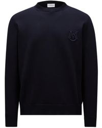 Moncler - Logo Embroidered Long-Sleeved Sweater - Lyst