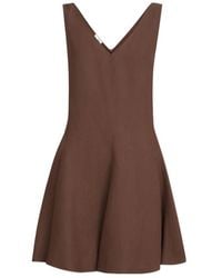 Brunello Cucinelli - Viscose And Linen Fluid Twill Mini Dress - Lyst
