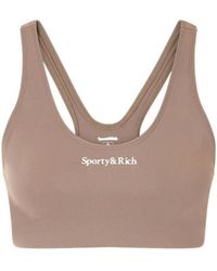 Sporty & Rich - Logo-Print Stretch-Jersey Sports Bra - Lyst