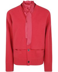 Sacai - Tie-Fastening Layered Cardigan - Lyst