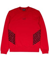 EA7 - Round Collar Long Sleeve Sweater - Lyst