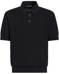Dolce & Gabbana - Silk Jacquard Polo Shirt - Lyst