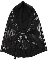Pinko - Sequin-Embellished Ribbed Balaclava - Lyst