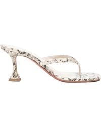 AMINA MUADDI - Snake Print High-Heeled Sandals - Lyst