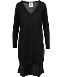 Semicouture - V-Neck Long Sleeve Dress - Lyst