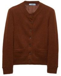 Prada - Ribbed Knit Cardigan - Lyst