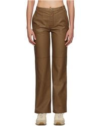 OPEN YY - Straight-Leg Faux Leather Trousers - Lyst