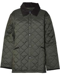 Barbour - Diamond-Quilted Corduroy-Collar Jacket - Lyst